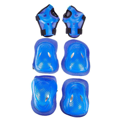 Комплект защиты для роликов скейтборда велосипеда 7-18 лет Рыжий кот D-0334B синий 1